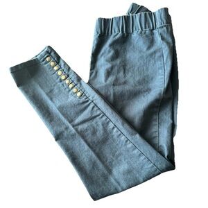 Soft Surroundings Women’s Small Blue Metro Pull On Pants Snap detail On‎ Legs